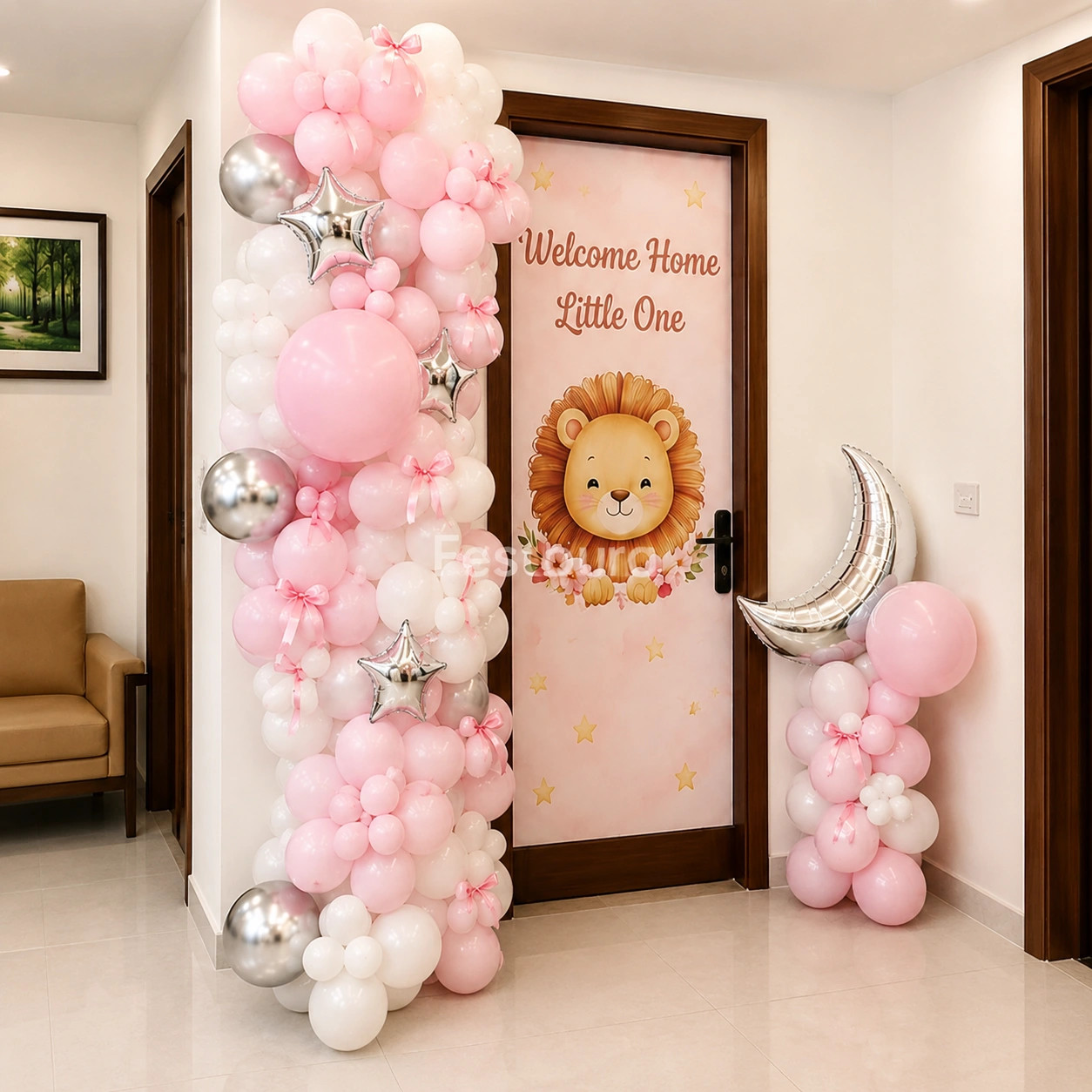 Pastel Dreams Welcome Baby Balloon Door Decor