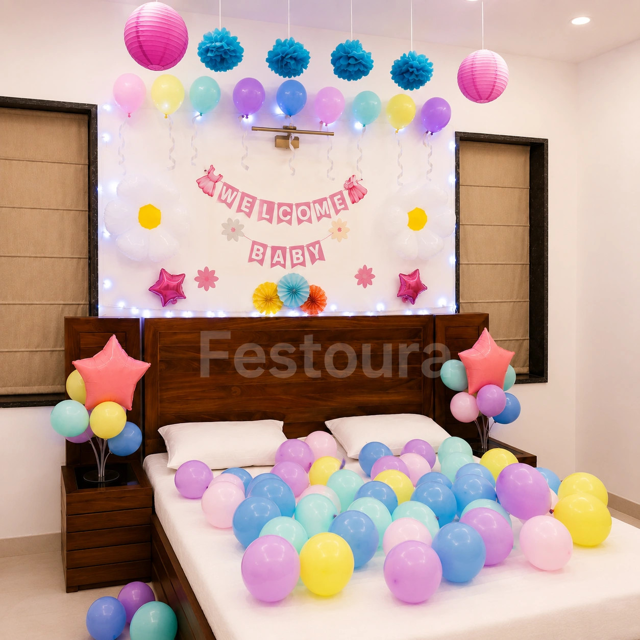 Pastel Serenity Welcome Baby Backdrop