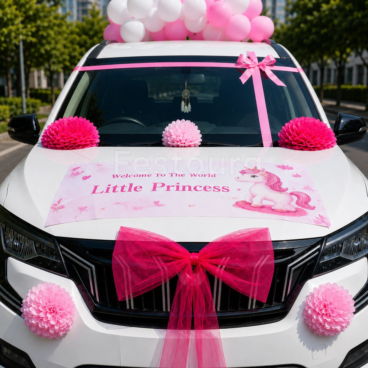 Gentle Pastel Welcome Baby Car Decor