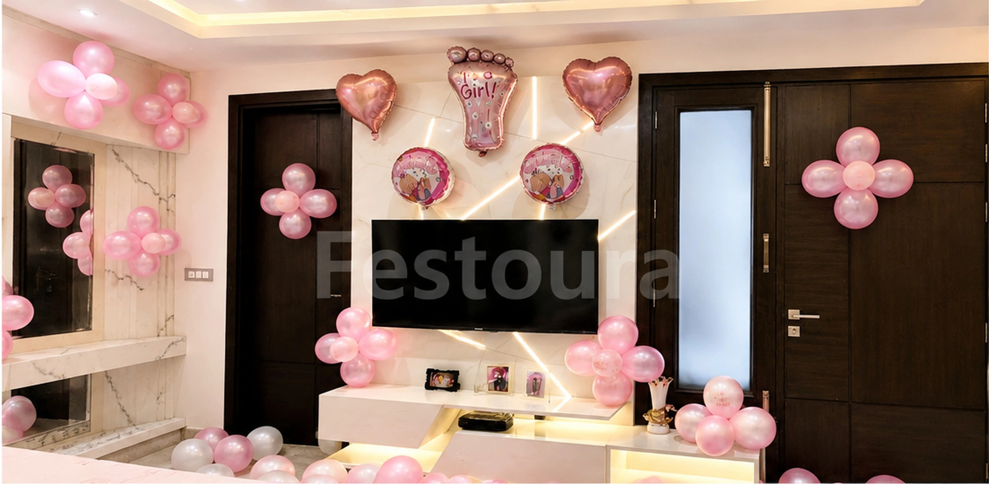 Enchanted Pink Baby Girl Welcome Decor