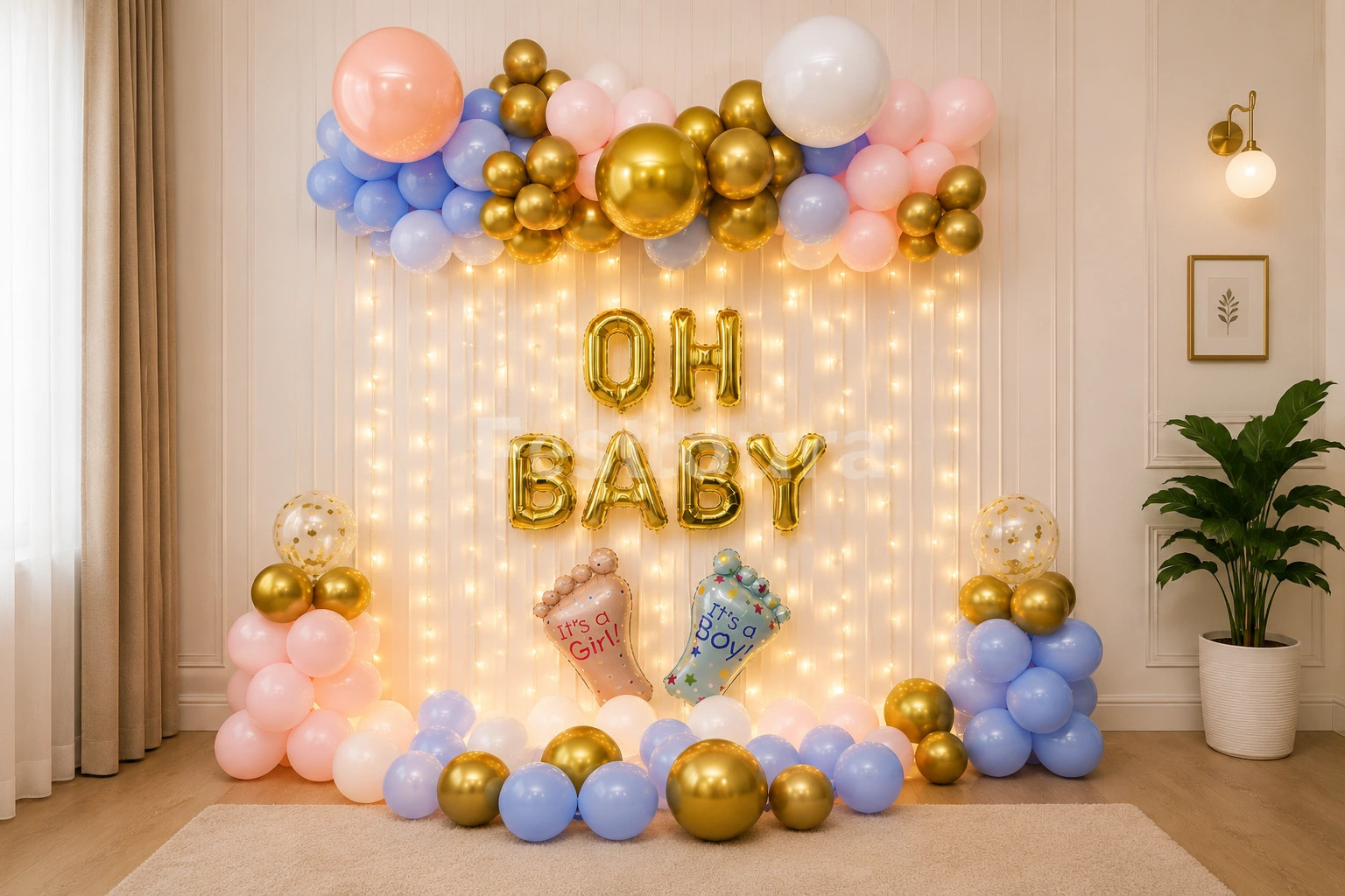 Radiant Pastel Oh Balloon Backdrop for Baby Shower