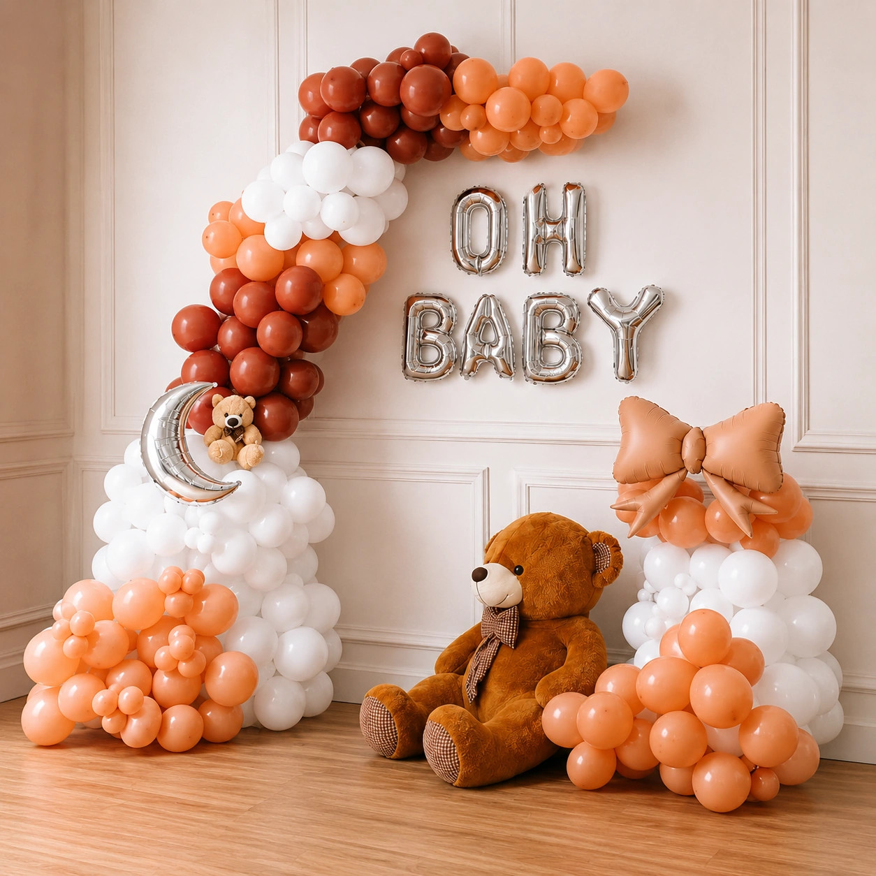 Vintage Teddy & Moon Baby Shower Decor