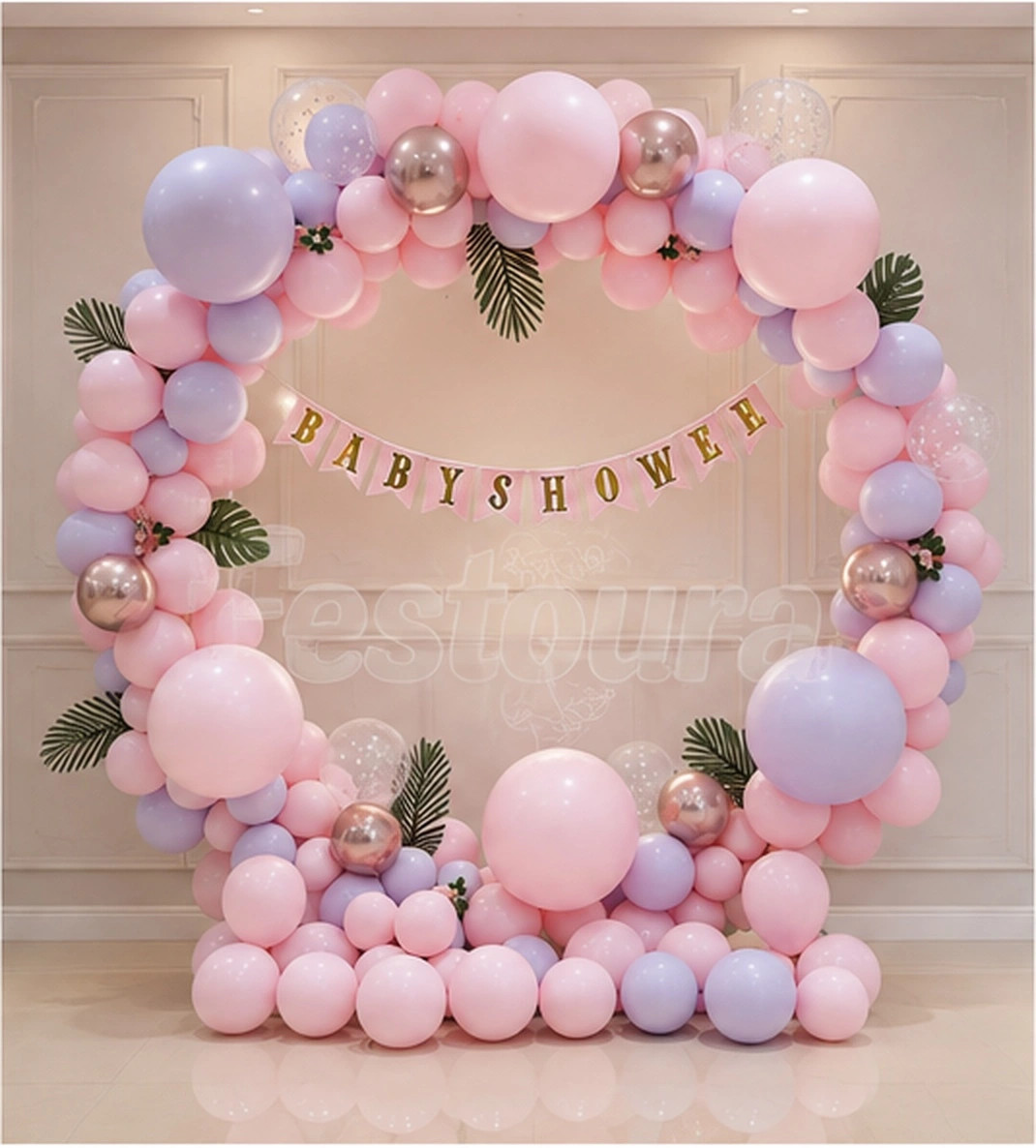 Sophisticated Ring Balloon Backdrop for Baby Shower