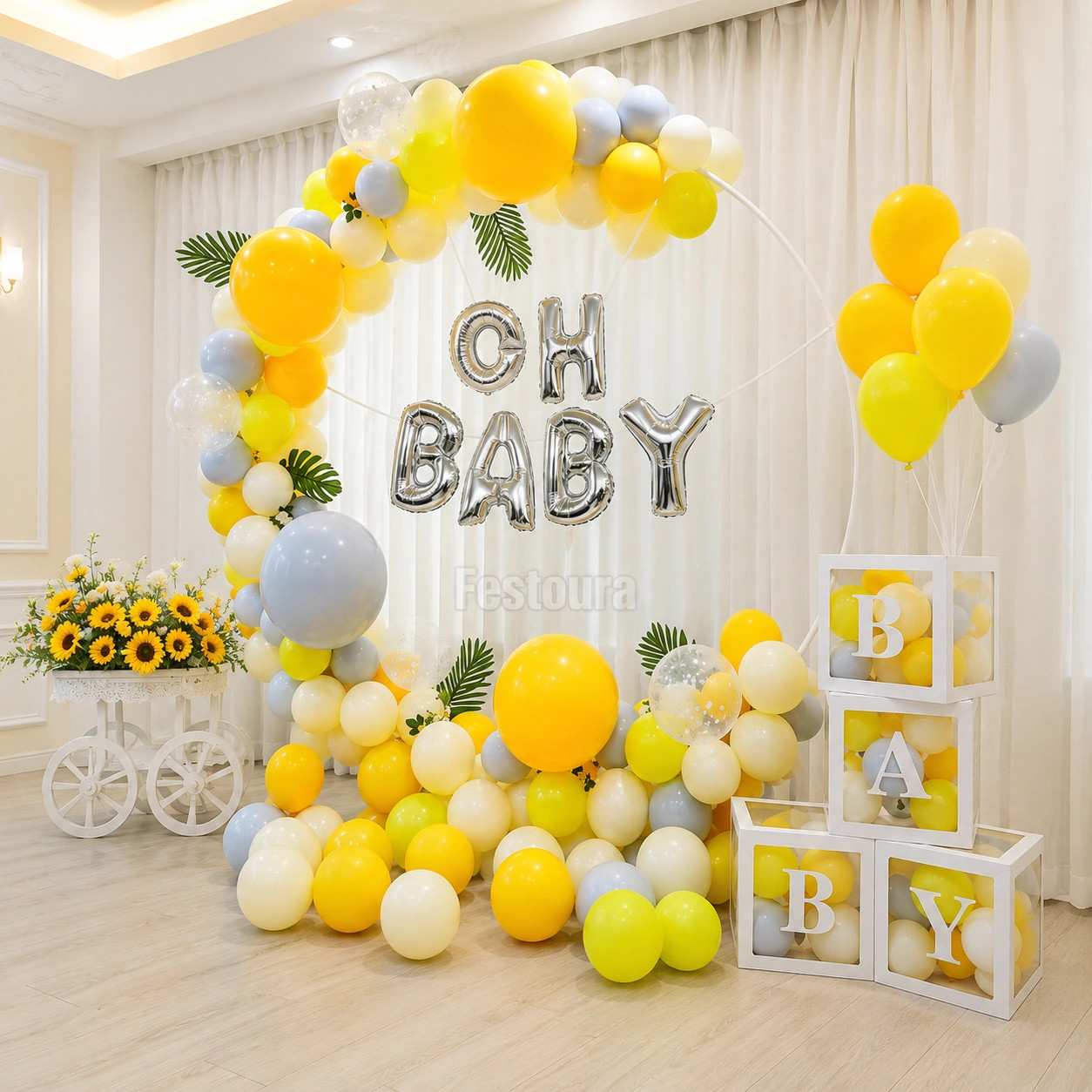 Sunshine & Silver Circular Backdrop