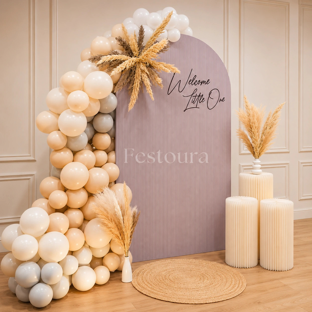 Boho Chic Neutral Baby Shower Backdrop