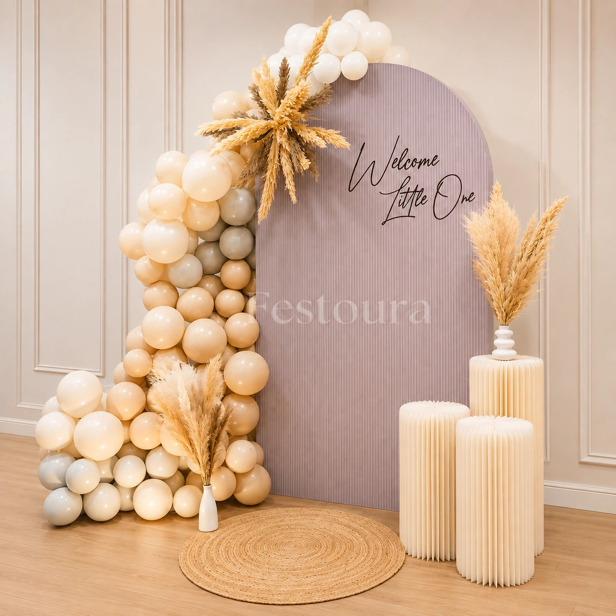 Boho Chic Neutral Baby Shower Backdrop