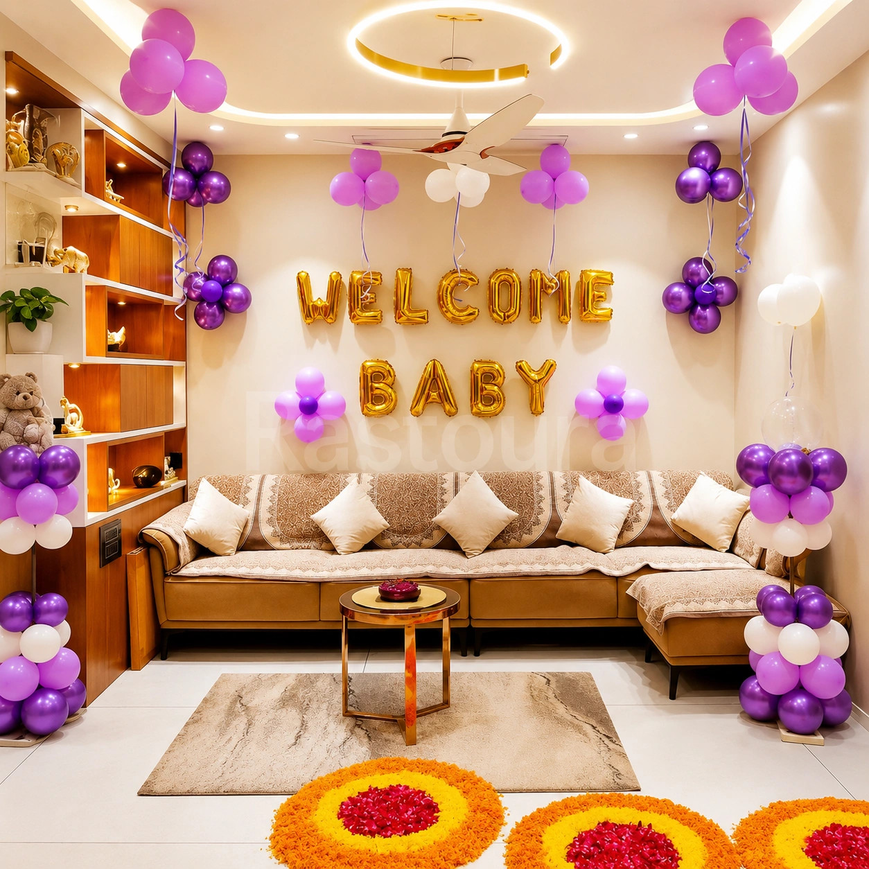 Sweet Homecoming Balloon & Floral Welcome Decor