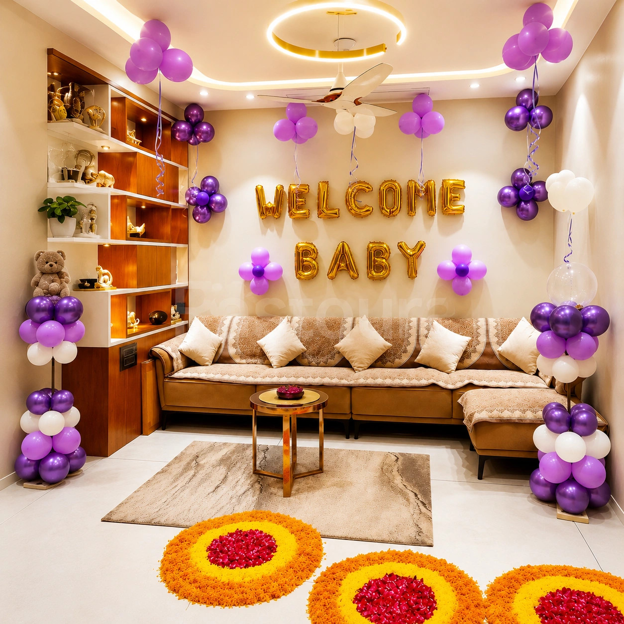 Sweet Homecoming Balloon & Floral Welcome Decor