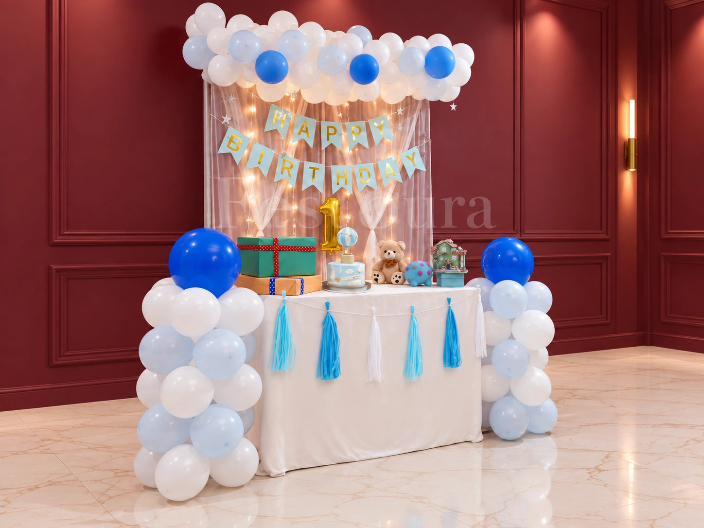 Dreamy Pastel First Birthday Backdrop