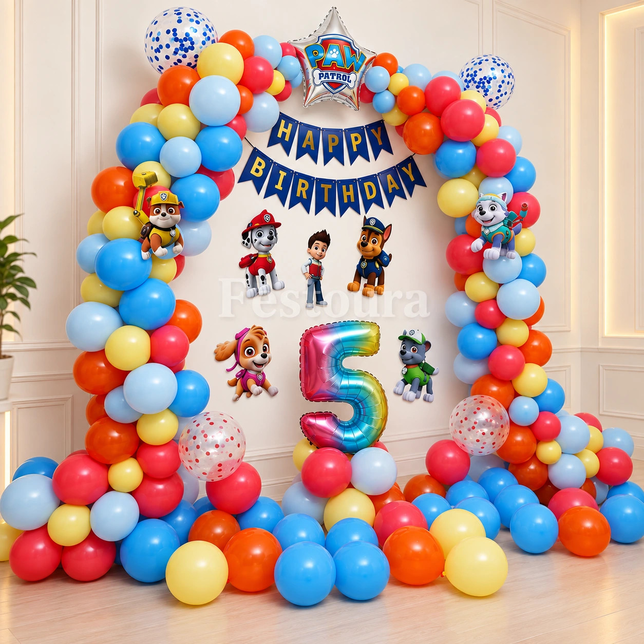 Paw Patrol Theme Wall Birthday Decor