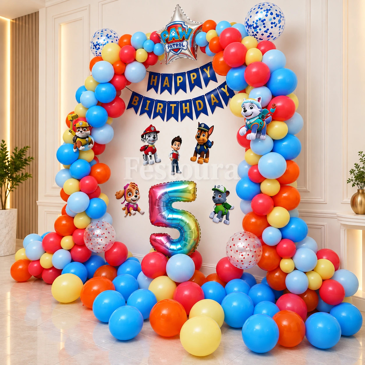 Paw Patrol Theme Wall Birthday Decor
