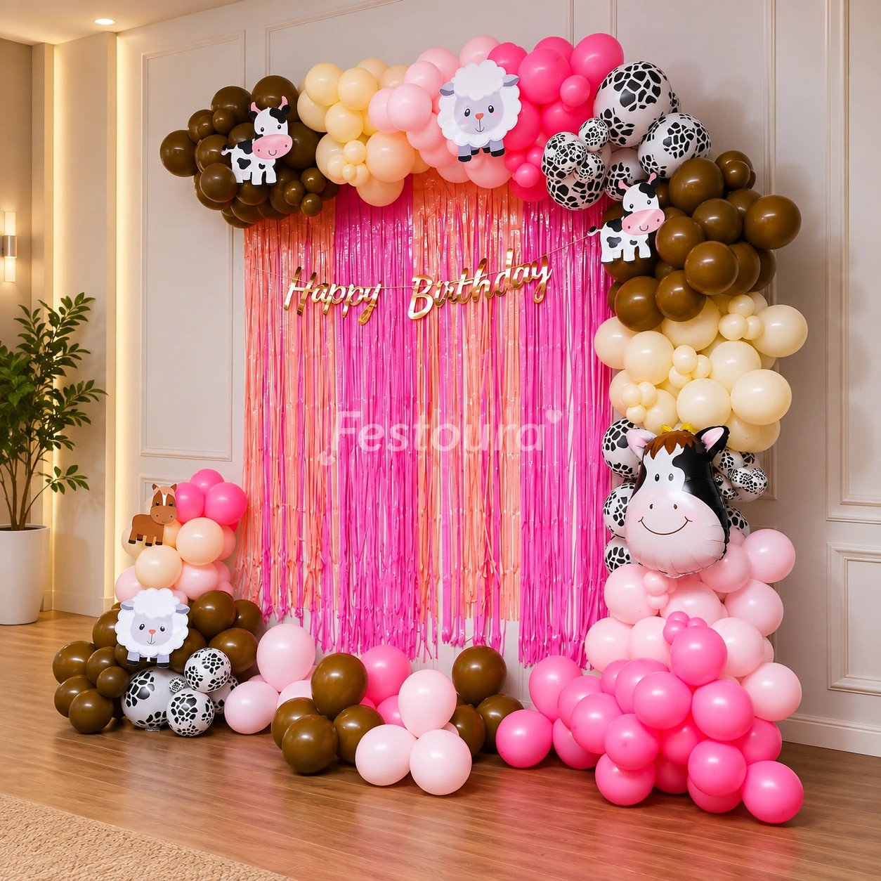 Farmyard Whimsy Balloon Arch Birthday Decor