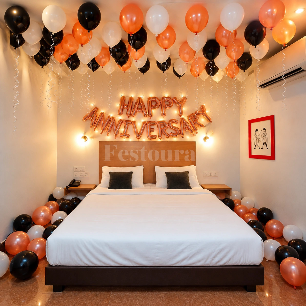 Refined Rosegold Anniversary Decor