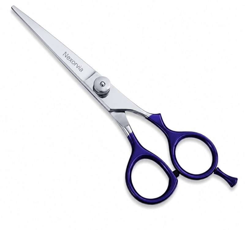 Hair Cutting Scissors – Purple Coated Handles, with Finger Rest
