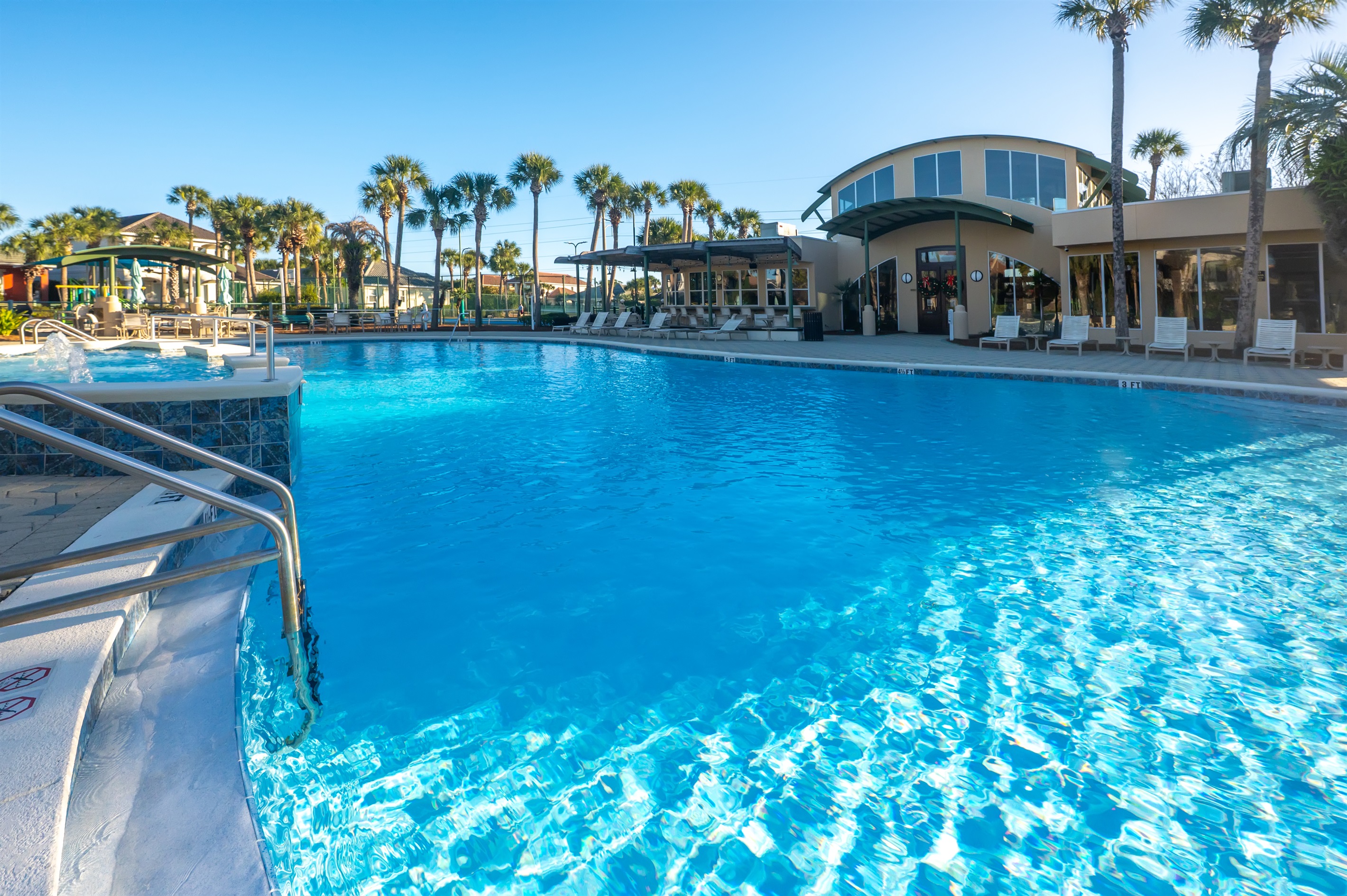 Resort-style pool & lounge area made for sunny afternoons and relaxed group hangouts