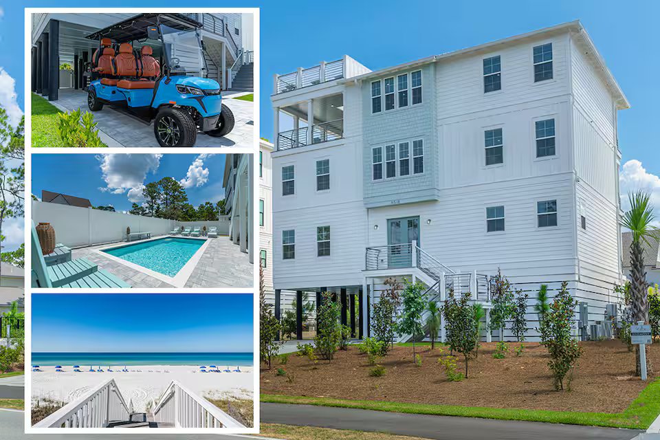 Sleeps 18! Located in 30A, and just 0.6 Miles from beautiful sugar sand beaches!