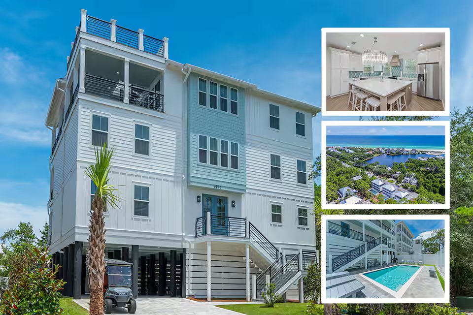The ultimate 30A living with sleeping for 18! Free golf cart and private pool!
