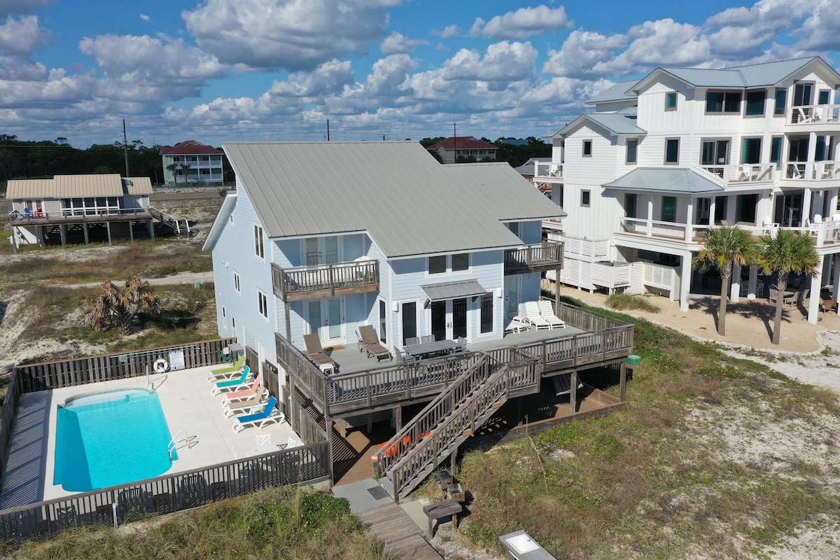 Drone photo from the beach looking North