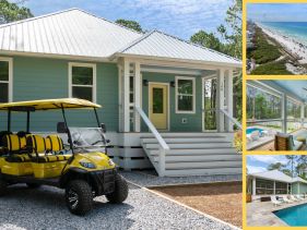 30A Beach House w/ Private Pool/Golf Cart