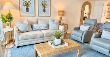 Newly decorated with an elevated coastal look—subtle beach inspiration, curated details, and a serene, open feel.