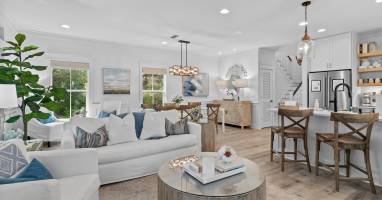 Spacious Living Area with Smart Roku TV