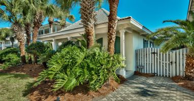 Hidden Gem by the Sea surrounded by lush tropical palms