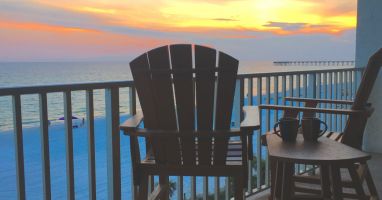 This chair is waiting for you!  Great place to watch the sunset or the activity on the beach