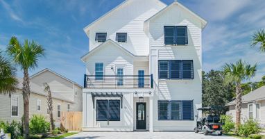8 King suites + 8 twins, 9 full baths, golf cart, hot tub, pool, rooftop balcony