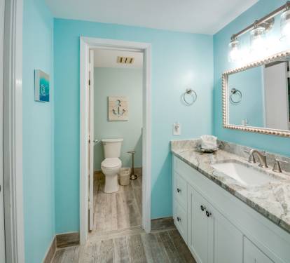 master in suite bath with step in shower