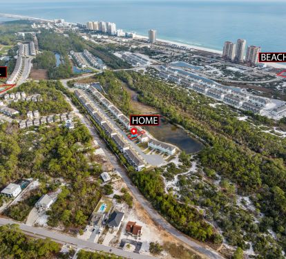 Arial of Lost Key with proximity to the private beach club and resort pool