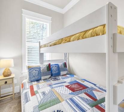 Second floor bunk room.  Twin on top and queen on bottom.