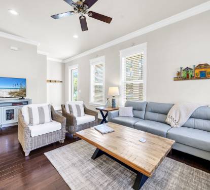 Spacious living room.  Lots of seating for you and your guests.