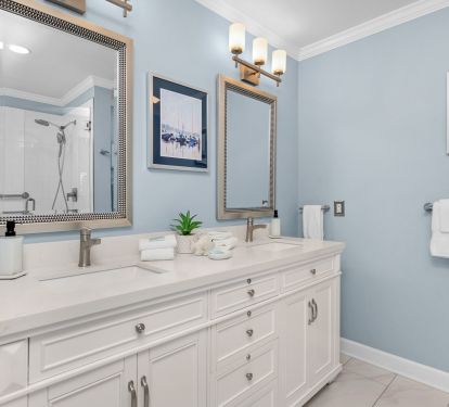 Large double vanity and larges mirrors