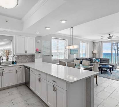 coastal kitchen with a view