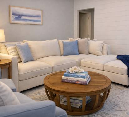 Spacious coastal living made for slow mornings, movie nights, and time together. Guest Review, “Exactly as pictured — clean, welcoming, and easy to settle into.”