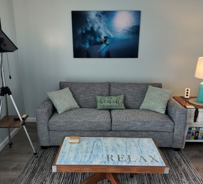 New sofa sleeper with queen bed.