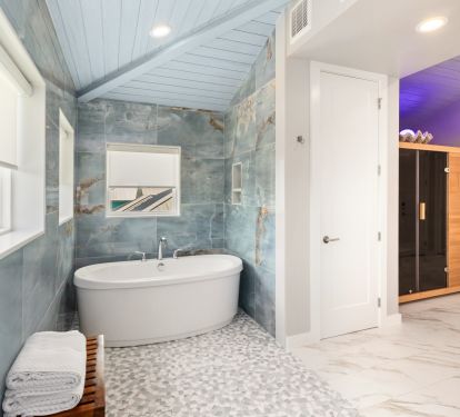 Luxury Suite Bathroom with Jacuzzi Tub and Walk-In shower area