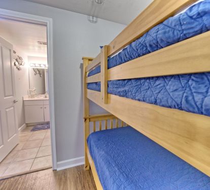 Bunk room has its own full bathroom.