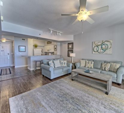 Kitchen, living room area...fun! 
