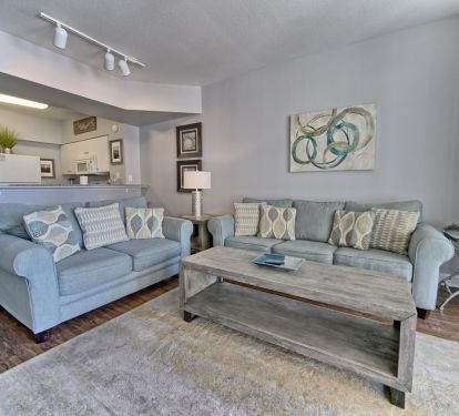Lovely decor and ceramic plank flooring!