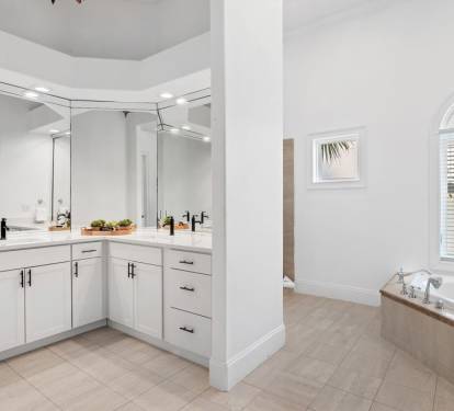 Luxury bathroom with soaking tub