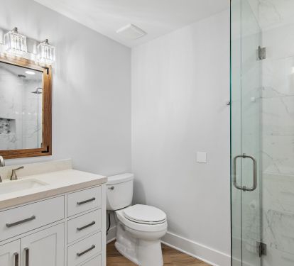 Guest Bunk room Bath with walk-in shower