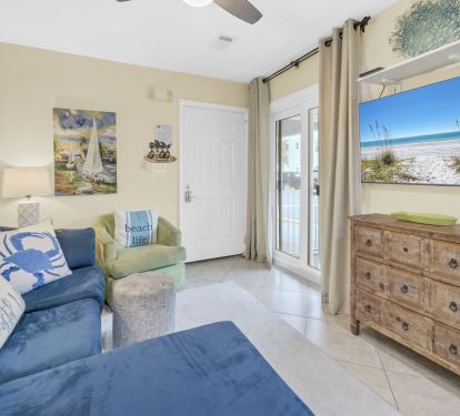 Large screen tv in living area