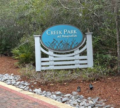  Creek Park at Magnolia offers a warm, coastal welcome—perfect for morning coffee strolls, kids riding bikes, or evening walks under the pines. The lush, quiet setting creates a peaceful retreat just steps from the pool and beach. ?