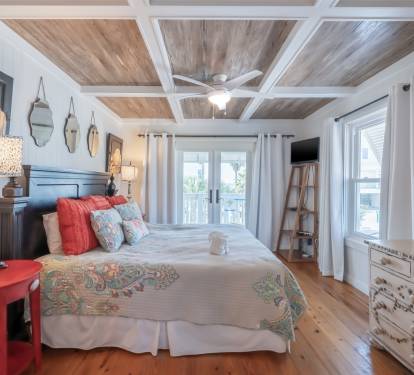 Bedroom 1 KING with beach and ocean view