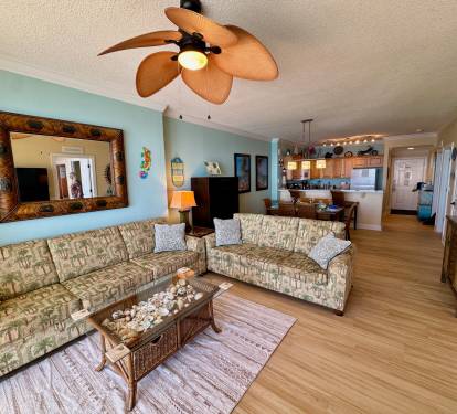 Living, dining, kitchen areas