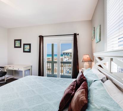 Master Bedroom #2 on top level- King Bed, Private Bath, Gulf Views while relaxing in bed!