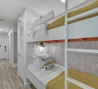 The bunk beds each have their own light switch - the perfect spot to read a bed time story.