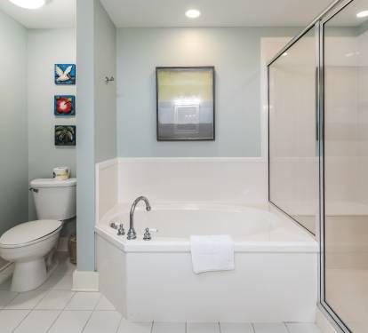 2nd owners suite bathtub and separate shower. 