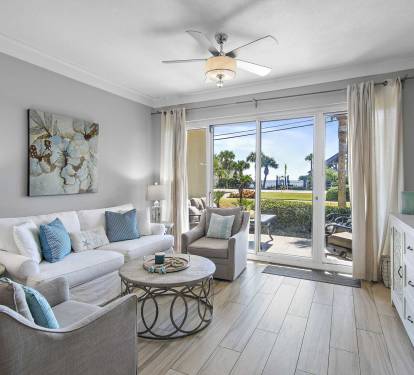 Spacious & Bright Living Room - Relax in comfort just steps from the Gulf at this Leeward Key condo in Destin, Florida.
